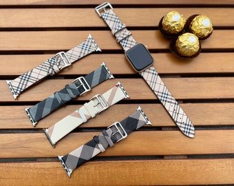 real burberry apple watch band
