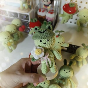 Handmade Smiski Amigurumi Crochet KeyChain, Flexible Pose Smiski Amigurumi, Diverse Accessories, Funny Gift For Friend, Smiski  Lover
