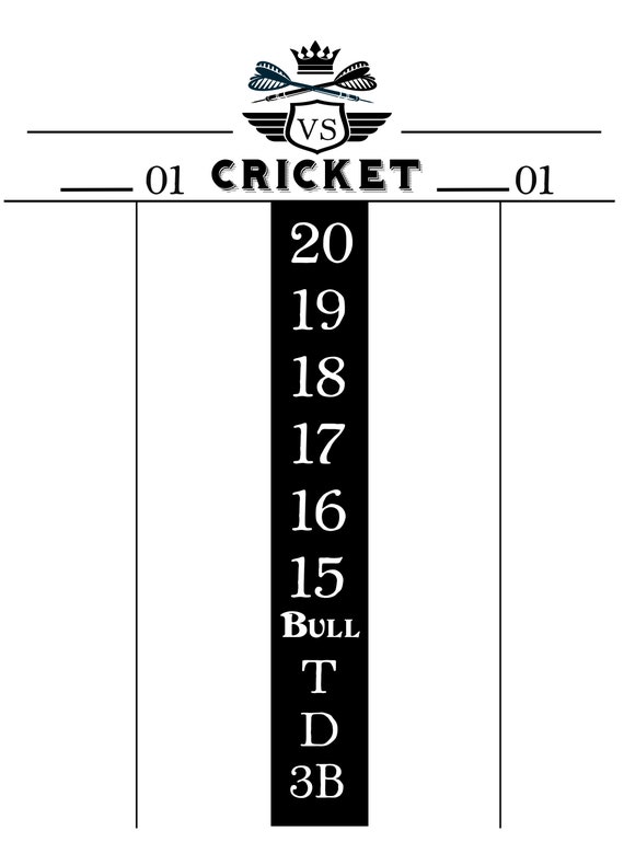 Dart Scoreboard Printable And Fillable Score Sheet 54 OFF
