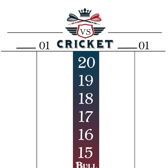 Printable Darts Scoreboard Template Includes 1 Color Version Etsy