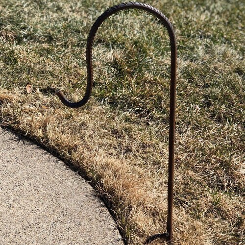 Rebar Shepherds Hook Wind Chime Stand Chime Stand Outdoor Etsy