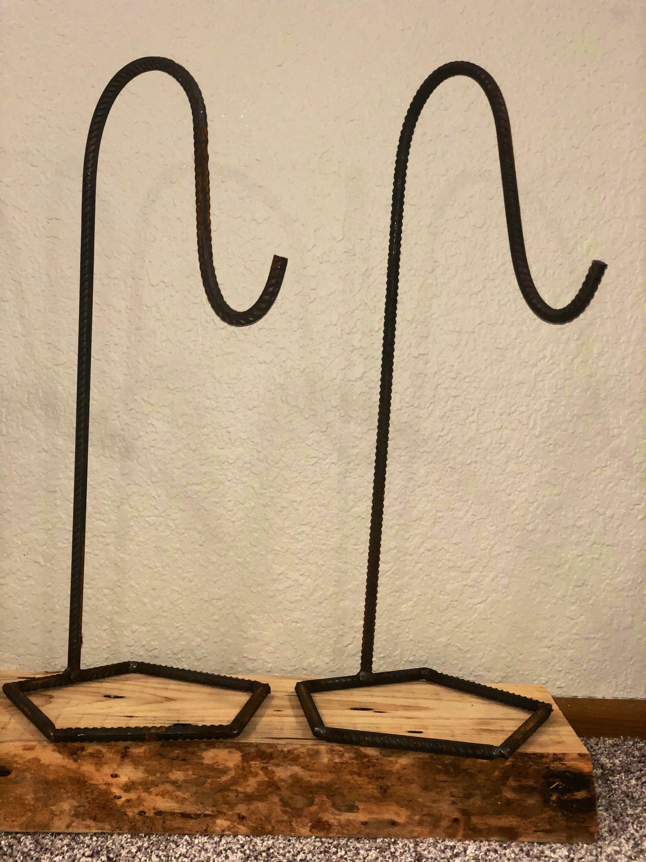 Rebar Shepherds Hook with Pentagon Base Windchime Stand Etsy Nederland