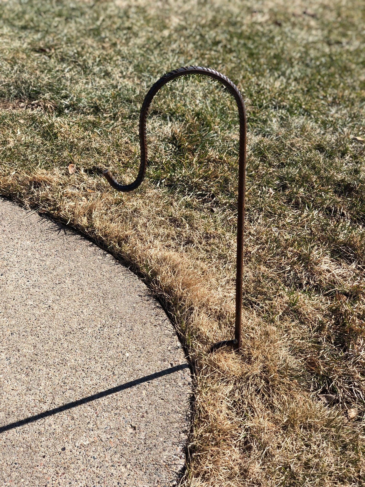 Rebar Shepherds Hook Wind Chime Stand Chime Stand Outdoor Etsy