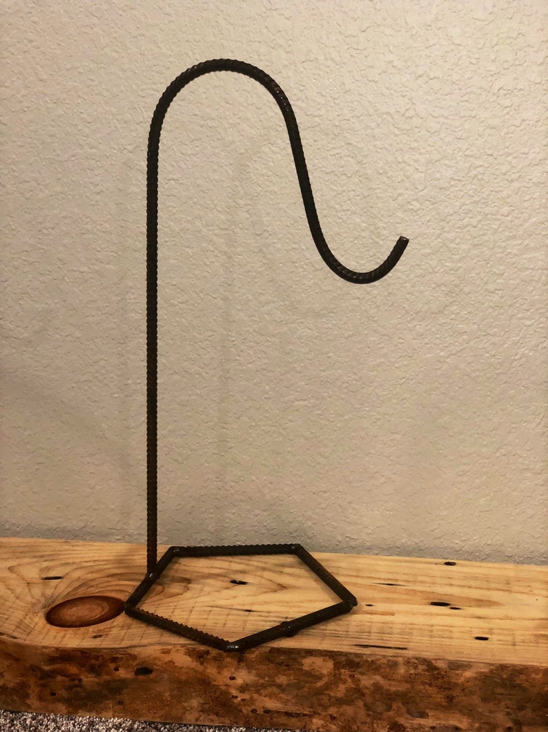 Rebar Shepherds Hook with Pentagon Base Windchime Stand Etsy Nederland