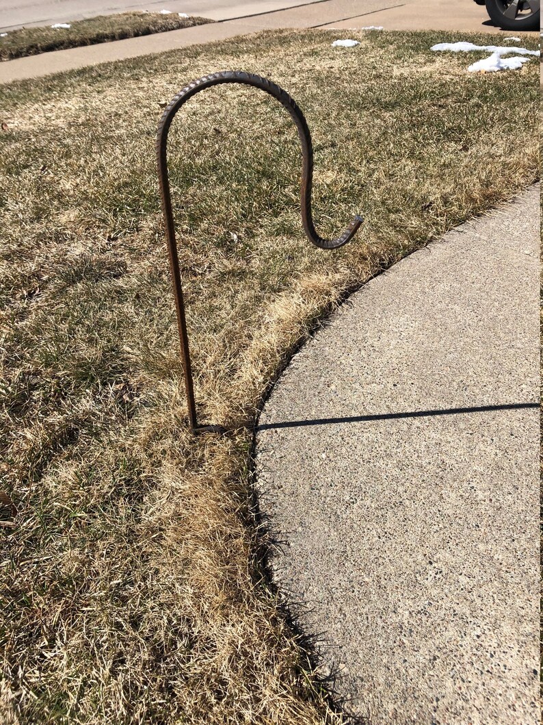 Rebar Shepherds Hook Wind Chime Stand Chime Stand Outdoor Etsy