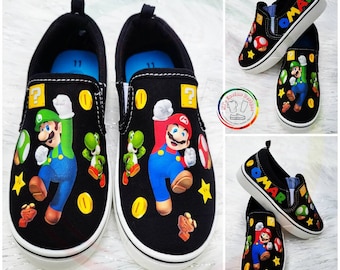 Zapatos personalizados inspirados en Mario Bros/Zapatos/Chaussures personnalisées inspirées de Mario/Chaussures pour anniversaire/Mario inspiré Mario