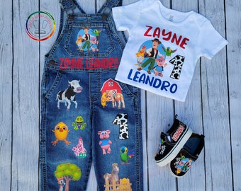 Conjunto para niños inspirado en la granja de zenon/ Overall la granja de zenon/ Onesie/ Tshirt/ Overol/ Camisa/ Custom Set Zenon