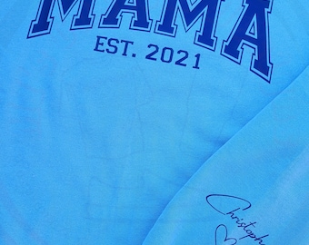 Sudadera Personalizada para Mamá avec le nombre firma de hijos en la manga, Regalo para Mamá, Cumpleaños de Mamá, Nueva Mamá, Regalo de amistad