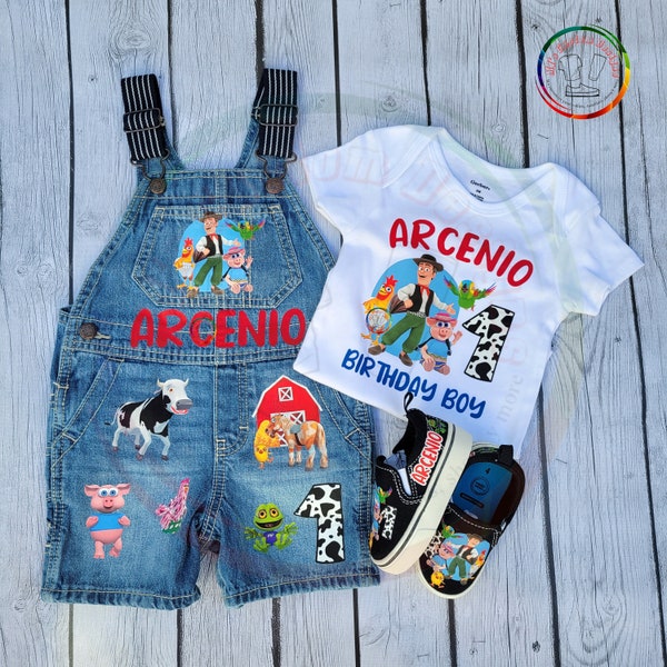 Conjunto para niños inspirado en la granja de zenon / Overall la granja de zenon / Onesie / Tshirt / Overol / Camisa / Custom Set Zenon