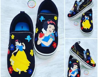Zapatos inspirados Blanca Nieves / Chaussures personnalisées Blanche-Neige / Chaussures Blanche-Neige / Zapatos de Blancanieves / Zapatos para niña de BlancaNieves