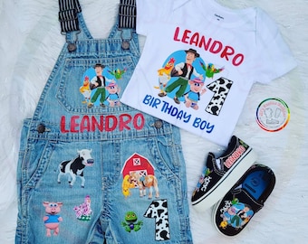 Conjunto para niños inspirado en la granja de zenon/ Overall la granja de zenon/ Grenouillère/ Tshirt/ Overol/ Camisa/ Ensemble personnalisé Zenon