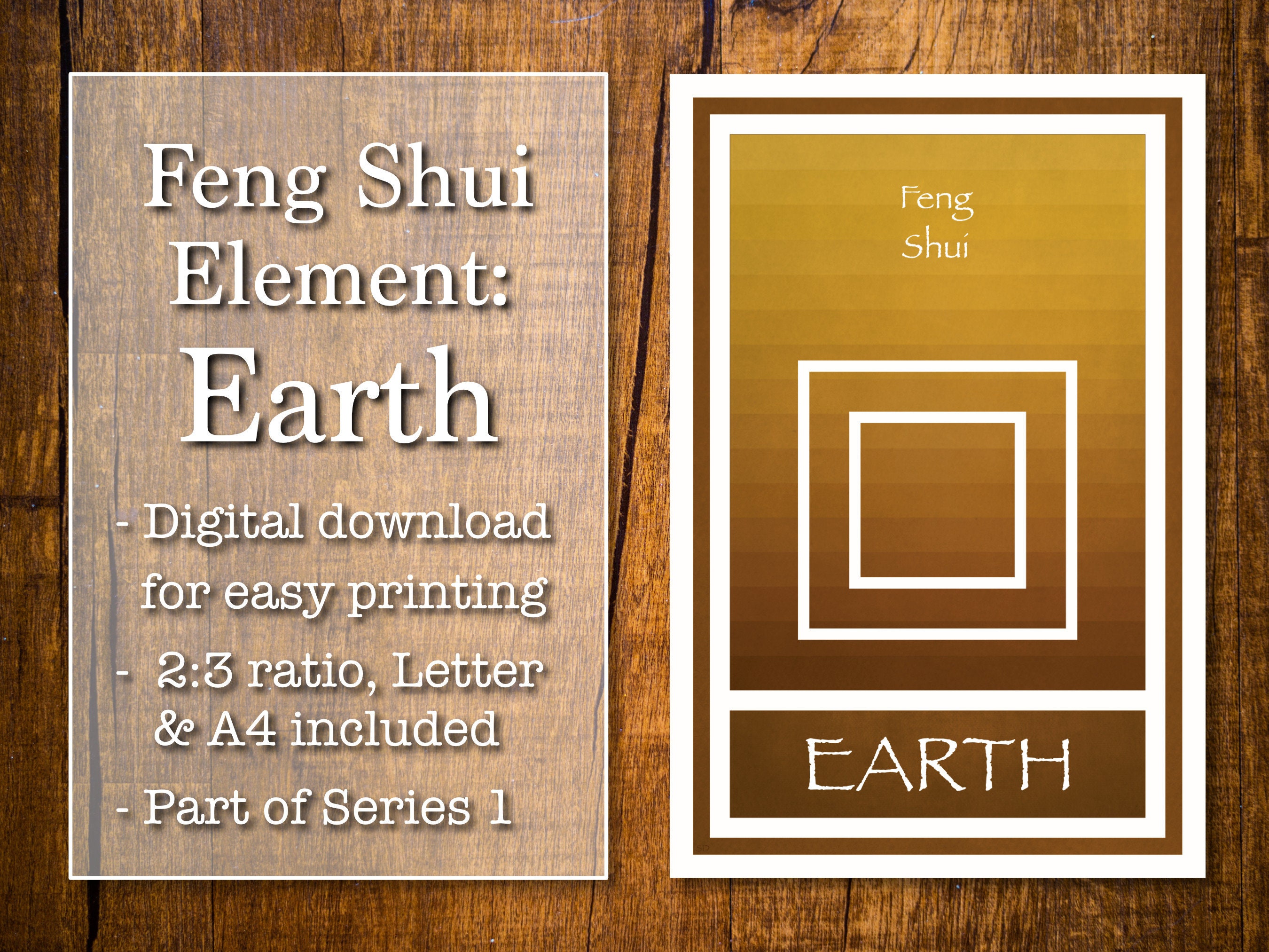 Feng Shui Poster Earth Element 1 Printable 23 ratio A4 Etsy