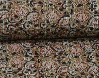 Kantha Blanket Lotus Earth Tone Indian Handmade Block Print Quilt Brown Pure Cotton Bedspreads For Home Decor