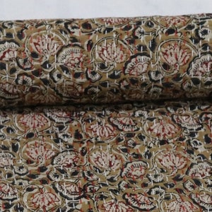 Coperta Kantha Lotus Earth Tone Indian Handmade Block Print Quilt Marrone Puro Cotone Copriletto per Arredamento Casa