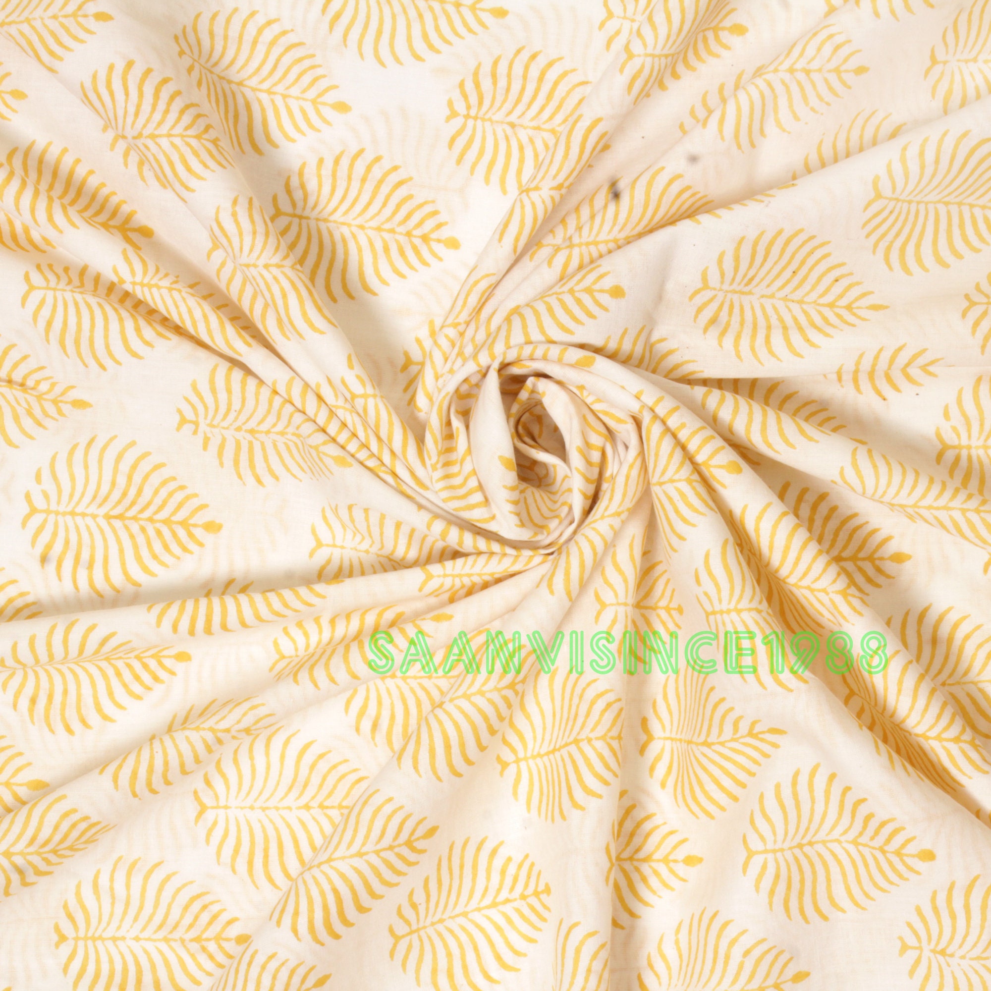 Butterfly Indian Fabric by Yard Indian Handmade Cloth Material