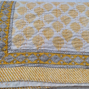 Kantha Quilt Baumwolle Kantha Tagesdecke, Queen Kantha Bettdecke, Kantha, Baumwolle, handgemachte Kantha Tagesdecke Bild 7