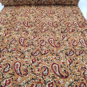 Beige Paisley Kantha Quilt: Handmade Vintage Cotton Throw