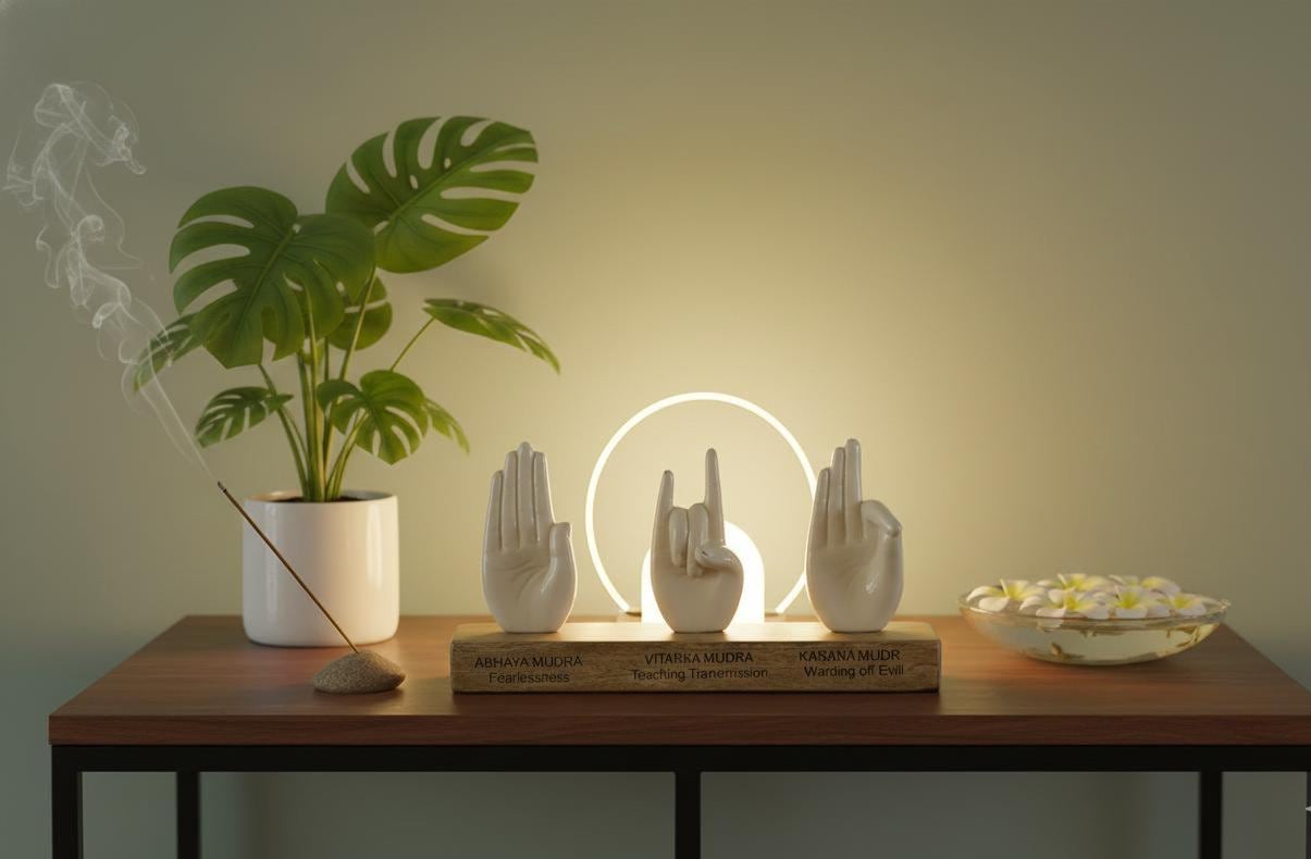 Mudra Hand Sculpture Set, Buddha Hand Spiritual Decor, Meditation