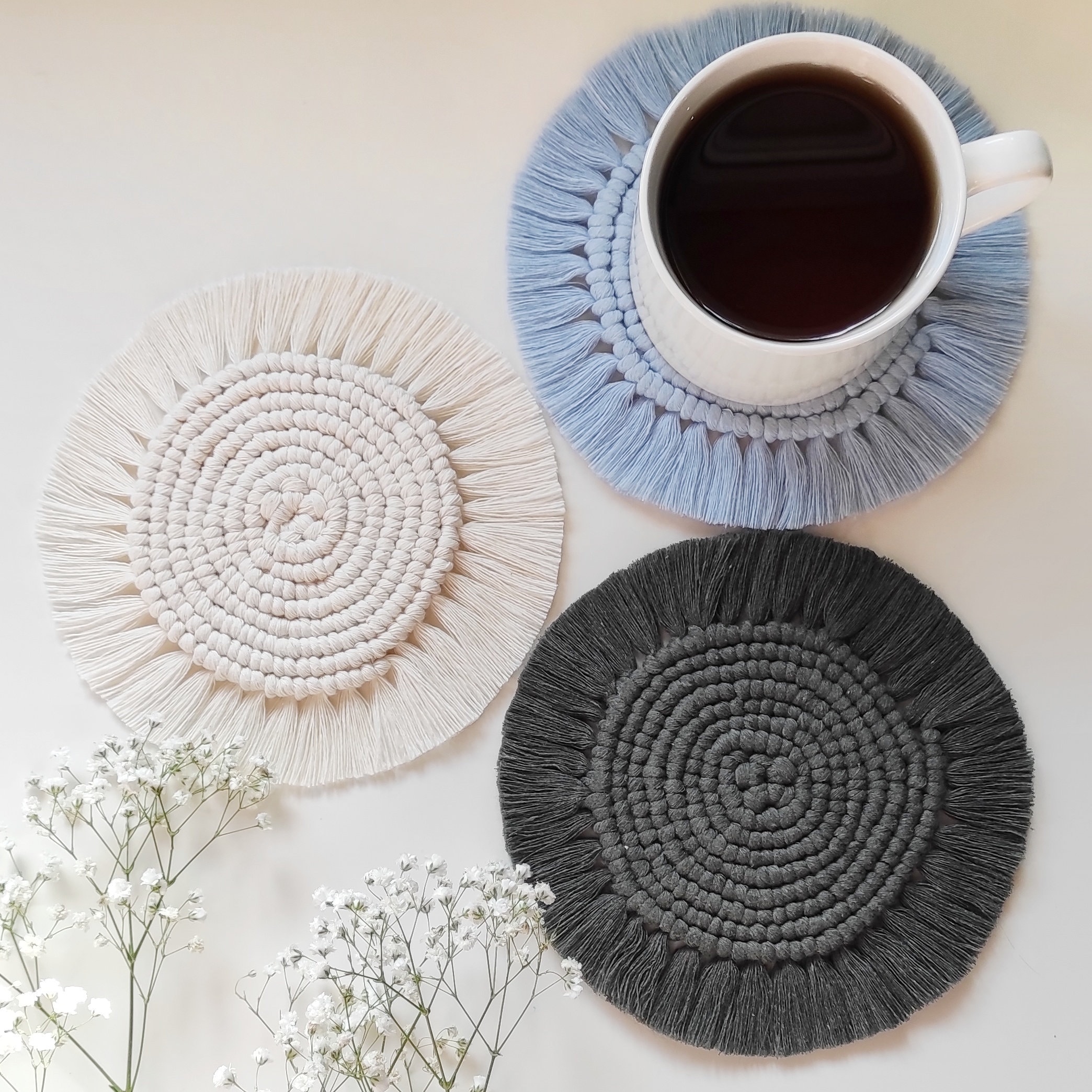 Macrame Coaster PDF Template for Beginners DIY DIY Simple | Etsy