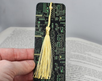 Unique Bookmark with Circuit board design is a bookmark with tassel and used for party favors or book lover gifts and computer gifts