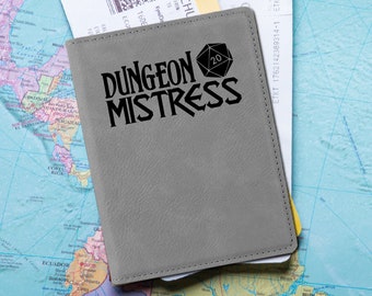 Passport Cover DND Gifts Dungeon Mistress Passport Holder is a stocking stuffer or dragon gift for Tabletop player