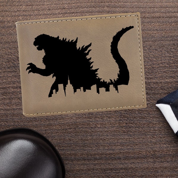 Godzilla Bifold RFID Wallet makes a great stocking stuffer or Father's Day Gift for Him | Godzilla Wallet | Godzilla Gifts | Gift for Geeks