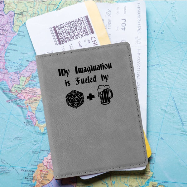 Passport Cover DND Gifts My Imagination Passport Holder is a stocking stuffer or dragon gift for Tabletop wargame player