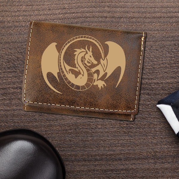 Dragon Trifold Wallet is an excellent stocking stuffer or Father's Day Present | Dungeon Dragons Wallet | Geeky Gift for Him