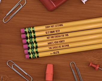 Novelty Office Pencils for Bulk Coworker Secret Santa Gag Gift or Boss Stocking Stuffer