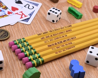 Engraved Board Game Pencils: Funny Tabletop Gaming Stocking Stuffer Gift for Game Host