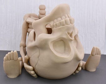 3D Printed Skeleton Candy Bowl – Gothic Halloween Decor for Spooky Party Treats