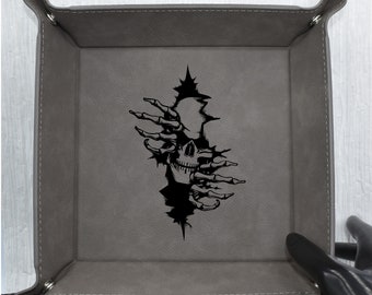 DND Gift Skull Dice Tray for Tabletop Gaming and Dice Rolling By GriffonCo Miniatures and Gifts