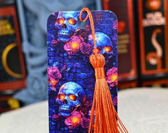 Brick & Bone Skull Romance Gothic Bookmark for Bookish Reader Stocking Stuffer Gifts for Reading Halloween Party Favor