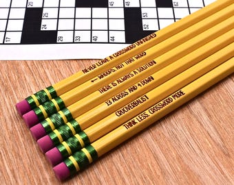 Mots croisés, crayons gravés pour grand-mère, grand-père, cadeaux de Noël