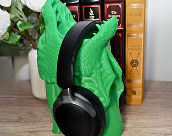 Dragon Headphone Stand 3D Printed for Gamer Headset Holder & Fantasy Desk Decor