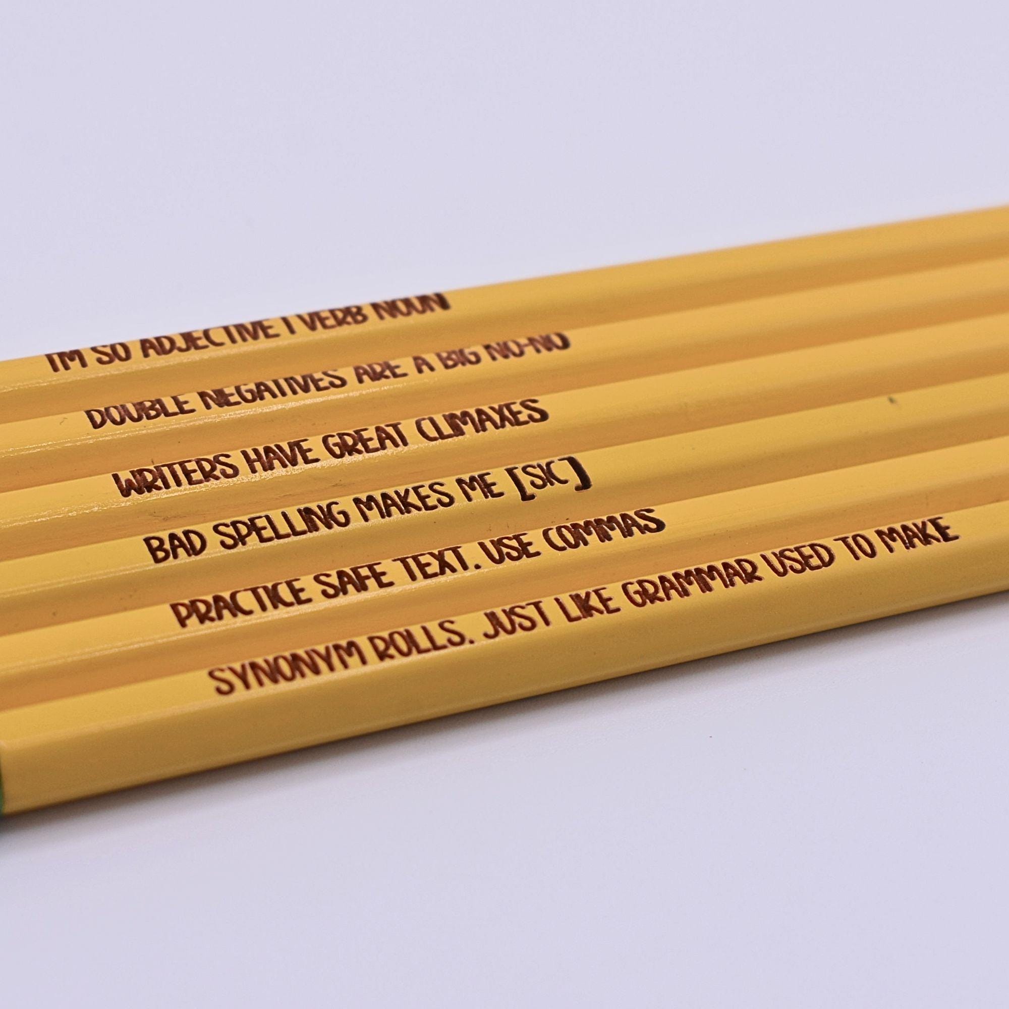 Funny Teacher Gifts ELA Puns Pencil Set for English Teachers or ...