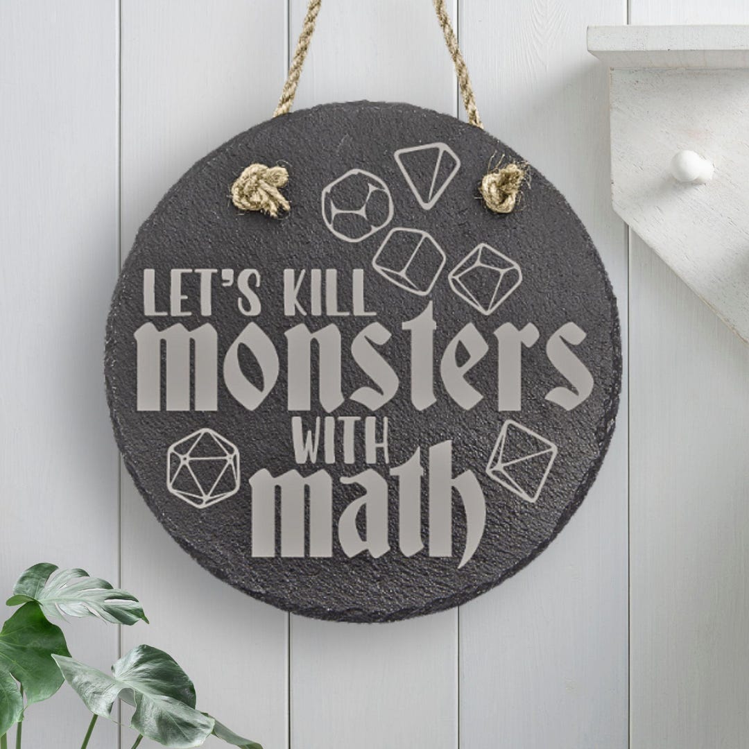 Dnd Gifts Monsters With Math Teacher Gifts or Game Room Decor Wall Sign ...