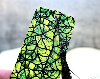 Gothic Bookmark Stained Glass Spider Web for goth reader gifts for reading