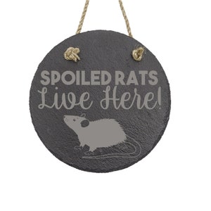 Funny Pet Rat Gifts Spoiled Rats wall rat decor sign for fancy rat owners image 2