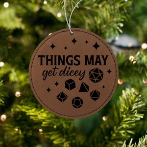 Polyhedral Dice Ornament for dnd player party favors or dungeon master gifts