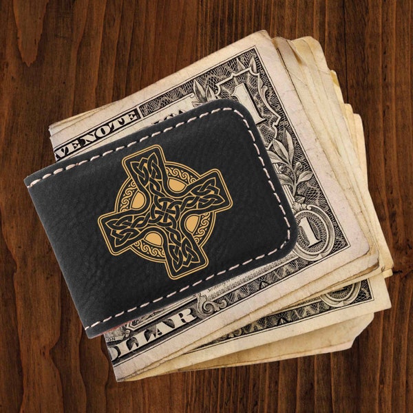 Celtic Cross Personalized Money Clip makes a great gift for Father's Day or a Stocking Stuffer | Groomsman Gift or Gift for Him