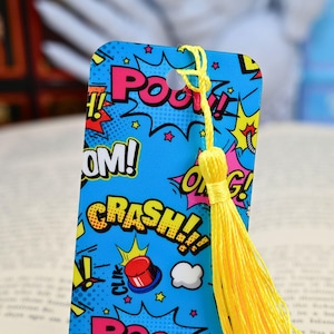 Comic Book Bookmark for Teen Comics Reader Stocking Stuffer Gifts or Super Hero Party Favors