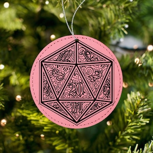 D20 polyhedral dice dnd ornament for dungeon master gifts or dnd player stocking stuffers