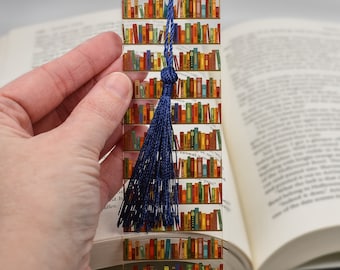 Cute Bookmark with Books is used for teacher gifts basket or unique bookmarks for a book lover gift box or bulk reading gifts