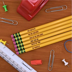 Writing Gifts Positive Affirmations Pencil Set for school or motivational gifts