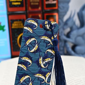 Marcapáginas de pez marlín con borla para lectura literaria, regalos de fiesta y rellenos de cestas - Regalos de Navidad para papá