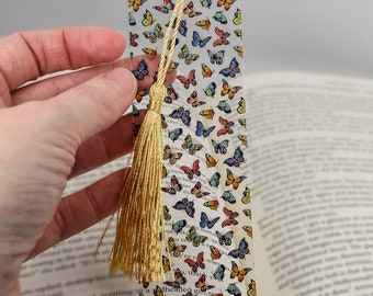 Cute Bookmark with Colorful Butterfly is used for teacher gifts basket or unique bookmarks for a book lover gift box or bulk reading gifts