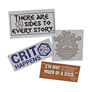 DND Stickers Dungeons and Dragons Sticker Pack | Geeky Gift | D&D Stickers 20 Sides and Crit Happens | Dungeon Master Gift