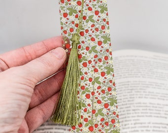 Cute Bookmark with Strawberry is used for teacher gifts basket or unique bookmarks for a book lover gift box or bulk strawberry gifts