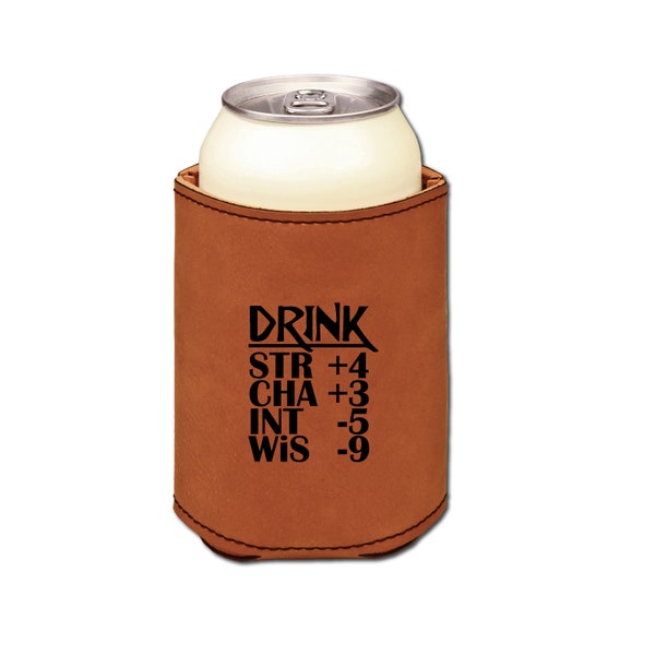 DND Gift Drink Stats Insulated Beverage Holder Dungeons and Dragons Class Gift - DND gift for him